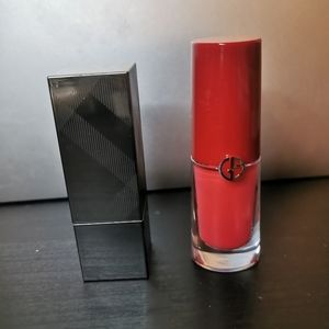 Burberry lipstick/armani lipgloss